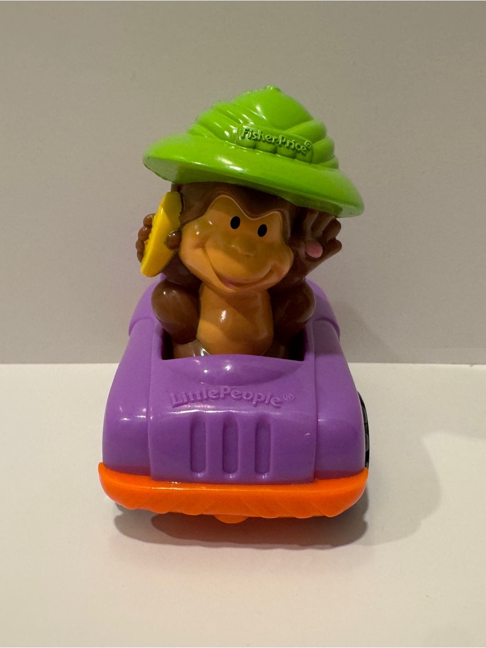Fisher-Price Little People McDonalds Monkey in Purple Car with Green Hat